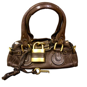 CHLOE Paddington Brown Leather Small Bag with Lock, Key, Dust Bag, COA NWOT MINT